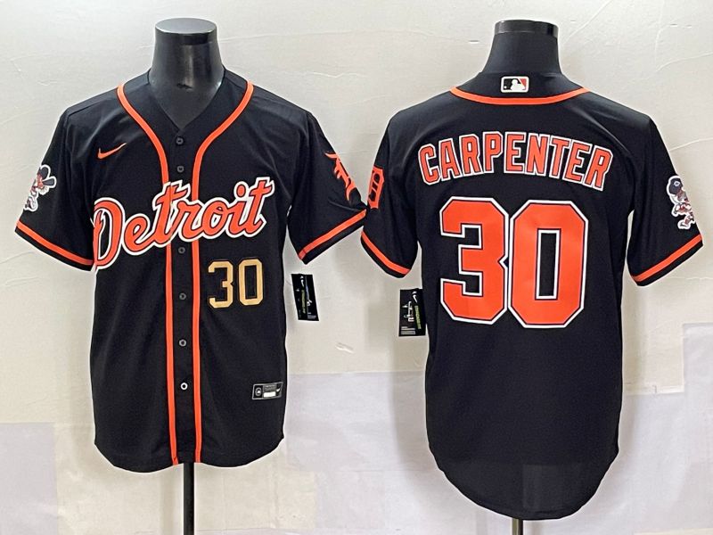 Men 2025 Detroit Tigers #30 Carpenter Black Joint Name Nike MLB Jersey style 3->los angeles dodgers->MLB Jersey